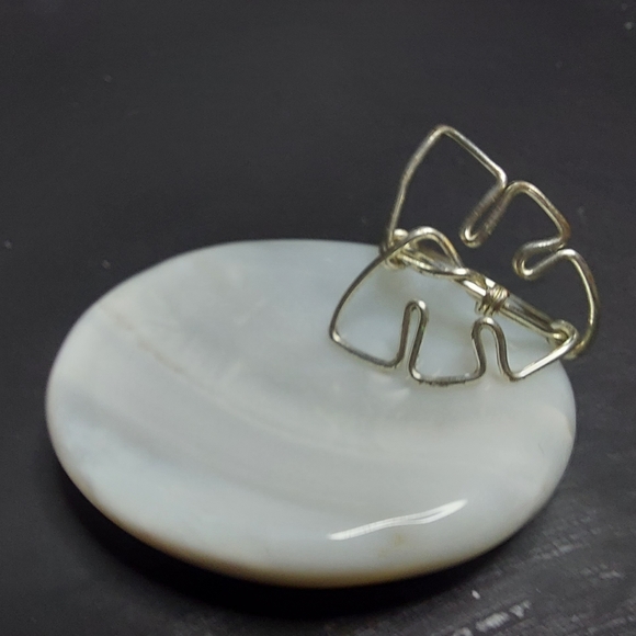 Handcrafted Silver Monstera Ring - Picture 7 of 9